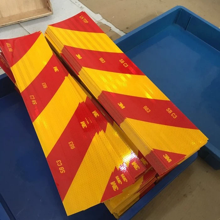 red and yellow reflective tape_