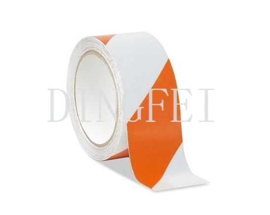Orange/White Reflective Hazard Warning Tape