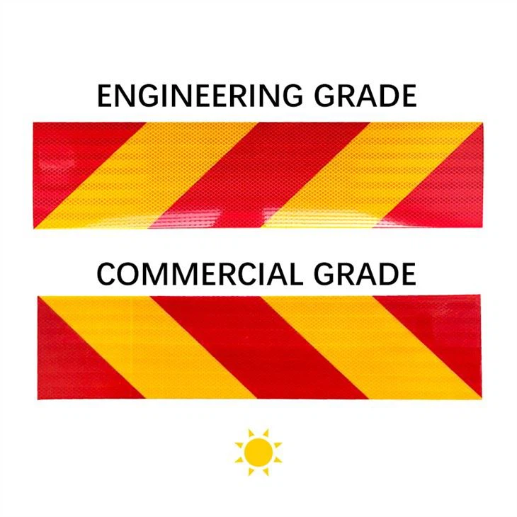 Червена и жълта светлоотразителна лента