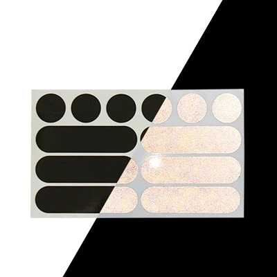 Ретро черен светлоотразителен стикер за мотоциклетни каски