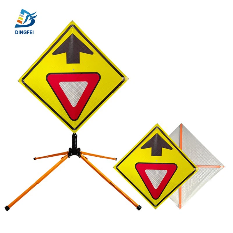 Roll-up Traffic Sign Yellow Yield Overlay 3 Roll-up Traffic Sign Yellow Yield Overlay 3