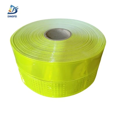 6CM широка флуоресцентна жълта отразяваща PVC лента за дрехи