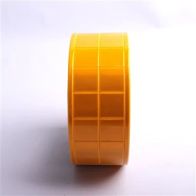 Оранжева карирана PVC светлоотразителна лента за дрехи